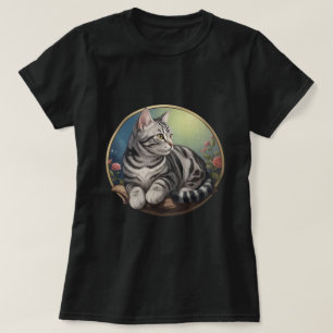 Amerikaanse Korthaar Vintage Roos Portret T-shirt