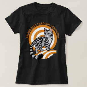 Amerikaanse Kortharige Kat Kunst met Bewustzijn T-shirt