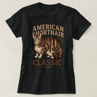 Amerikaanse Kortharige Klassieke Kat Bruine Kunst T-shirt