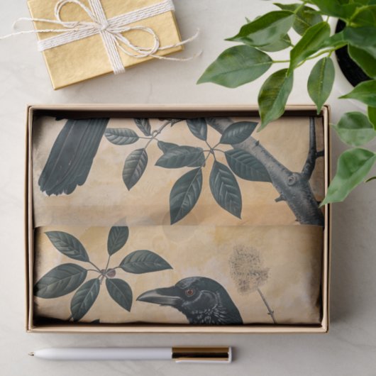  Amerikaanse kraai illustratie Decoupage Tissuepapier (Geschenk)