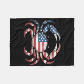Amerikaanse krab US-vlag zeevruchten Fleece Deken (Voorkant (Horizontaal))