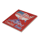 Amerikaanse Kroatische keramische roltafel Tegeltje (Zijkant)