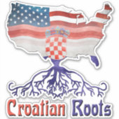 Amerikaanse Kroatische wortelen Sticker (Voorkant)