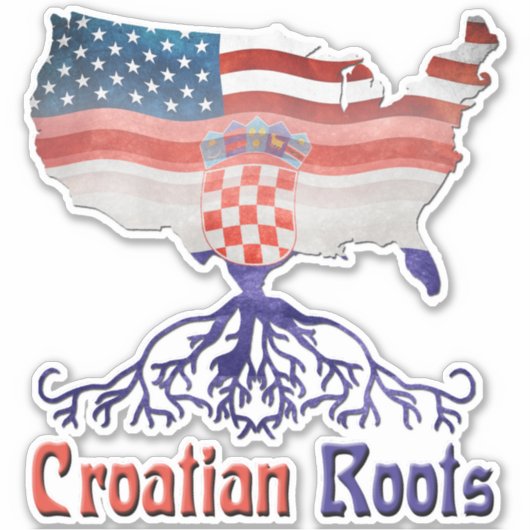 Amerikaanse Kroatische wortelen Sticker (Voorkant)