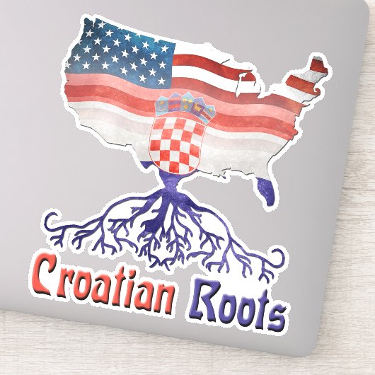 Amerikaanse Kroatische wortelen Sticker (Detail)