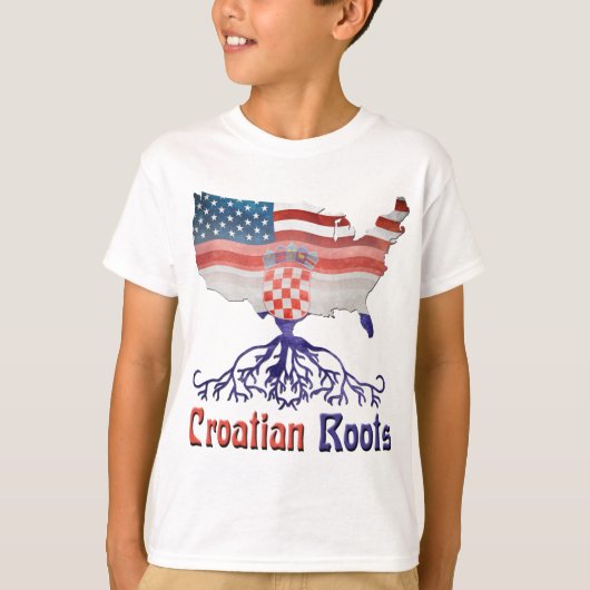 Amerikaanse Kroatische wortelen T-shirt (Voorkant)