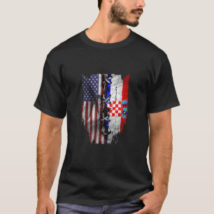 Amerikaanse Kroatische wortels VS Kroatische vlag T-shirt