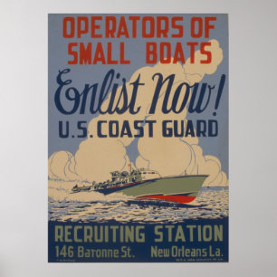  Amerikaanse kustwacht Enlist Boat-eigenaars Poster