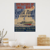  Amerikaanse kustwacht Enlist Boat-eigenaars Poster (Keuken)