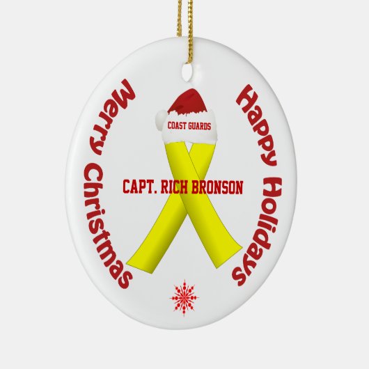 Amerikaanse kustwacht kerstversiering keramisch ornament (Rechts)