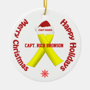 Amerikaanse kustwacht kerstversiering keramisch ornament