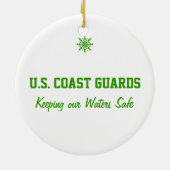 Amerikaanse kustwacht kerstversiering keramisch ornament (Achterkant)