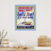 Amerikaanse kustwacht ~ Tweede Wereldoorlog Poster (Keuken)