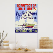 Amerikaanse kustwacht ~  Tweede Wereldoorlog. Poster (Keuken)