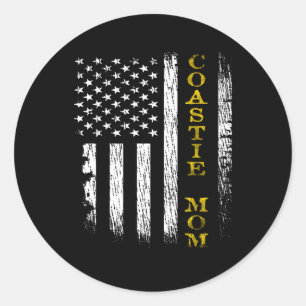 Amerikaanse kustwacht USCG Coastie Mom vlag Ronde Sticker