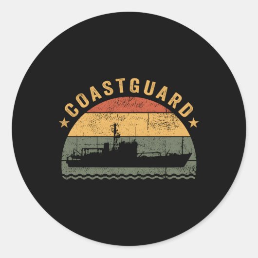 Amerikaanse kustwacht veteranen USCG Coast Guard Ronde Sticker (Voorkant)