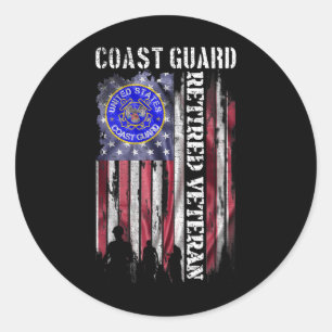 Amerikaanse kustwacht VS-VS Roud Retire Ronde Sticker