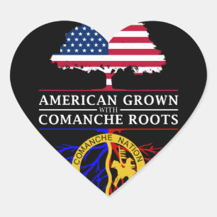 Amerikaanse kweek met Comanche Roots Hart Sticker