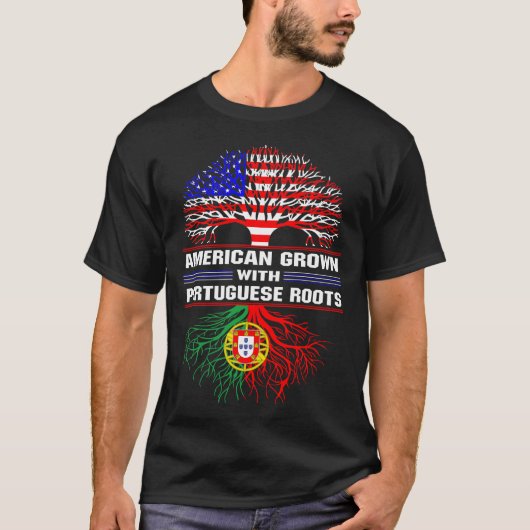 Amerikaanse kweek met Portugese wortels T-Shirt (Voorkant)
