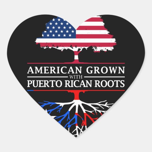 Amerikaanse kweek met Puerto Ricaanse    roet Puer Hart Sticker (Voorkant)