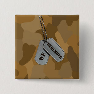 Amerikaanse Labels Vierkante Button 5,1 Cm