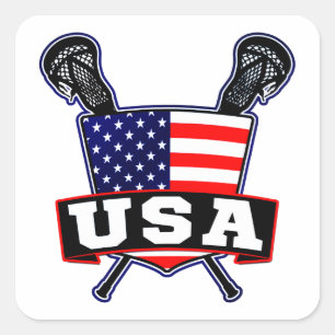 Amerikaanse Lacrosse Vierkante Sticker