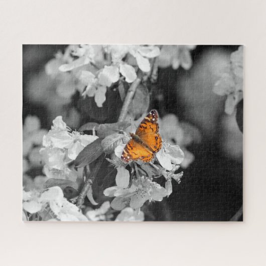 Amerikaanse Lady Butterfly op Apple Blossom Puzzle Legpuzzel (Horizontaal)
