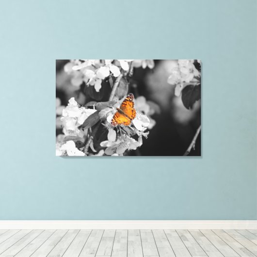 Amerikaanse Lady Butterfly — Verdraaid Canvas — Af (Insitu (Houten vloer))