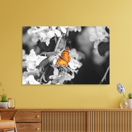 Amerikaanse Lady Butterfly — Verdraaid Canvas — Af (Insitu (Woonkamer))