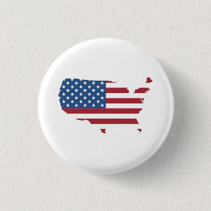 Amerikaanse land Nationale vlag geografische Ronde Button 3,2 Cm