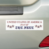 AMERIKAANSE LAND VAN DE VRIJE BUMPERSTICKER (Op auto)
