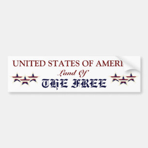 AMERIKAANSE LAND VAN DE VRIJE BUMPERSTICKER