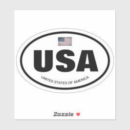 Amerikaanse landcode Amerikaanse vlag ovaal vinyl Sticker