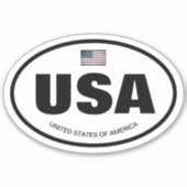Amerikaanse landcode Amerikaanse vlag ovaal vinyl Sticker (Voorkant)