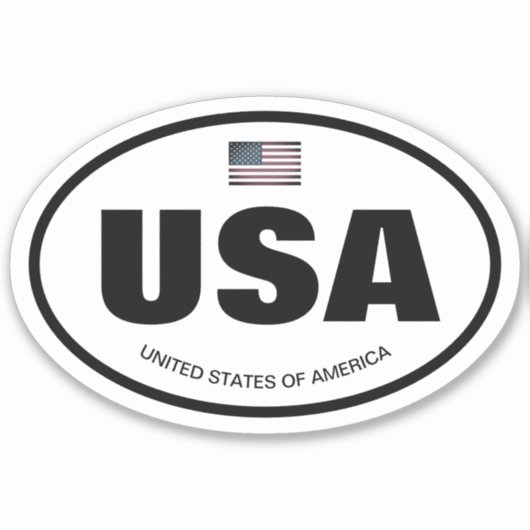 Amerikaanse landcode Amerikaanse vlag ovaal vinyl Sticker (Voorkant)