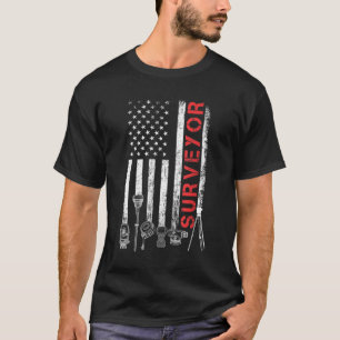 Amerikaanse landlandenquête landmeter landmeetpunt t-shirt