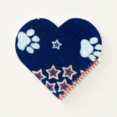 Amerikaanse laptop met de Amerikaanse vlag Heart S Notitieboek (Achterkant)