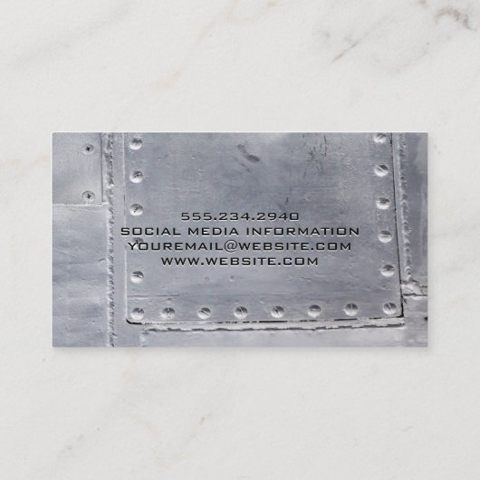 amerikaanse lasser | metalen klinknagels visitekaartje (Achterkant)