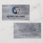 amerikaanse lasser | metalen klinknagels visitekaartje (Voorkant / Achterkant)