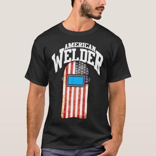 Amerikaanse lasser US vlag lassen capuchon cadeau T-shirt (Voorkant)