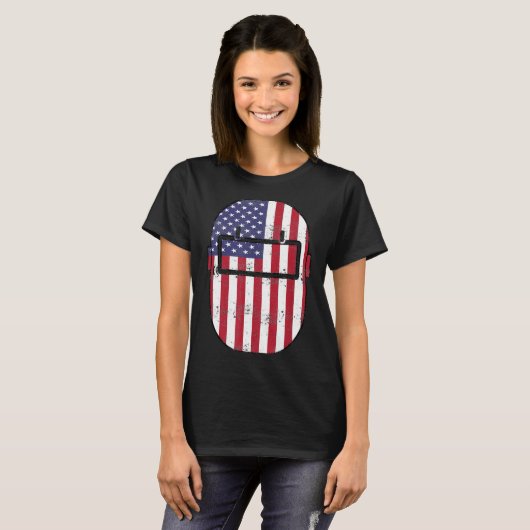 Amerikaanse lasser US vlag lassen kap geschenk 4nf T-shirt (Voorkant volledig)
