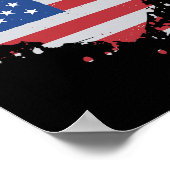 Amerikaanse Ld Adelaar En Wolf Usa Vlag 4 Juli Poster (Hoek)