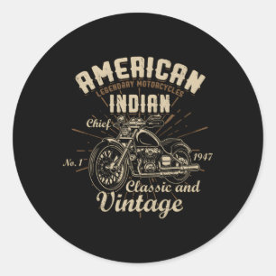 Amerikaanse Legendary Motorcycli Indische opperbev Ronde Sticker