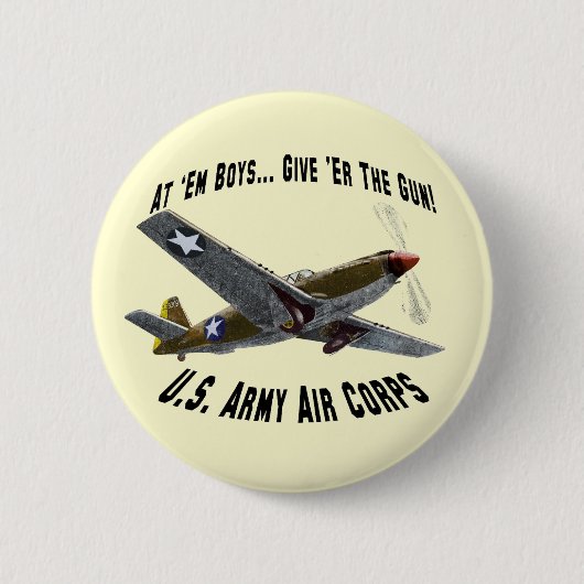 Amerikaanse Leger Luchtvaartdienst Ronde Button 5,7 Cm (Voorkant)