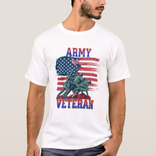 Amerikaanse leger veteraan vlag verhogen hulde t-shirt