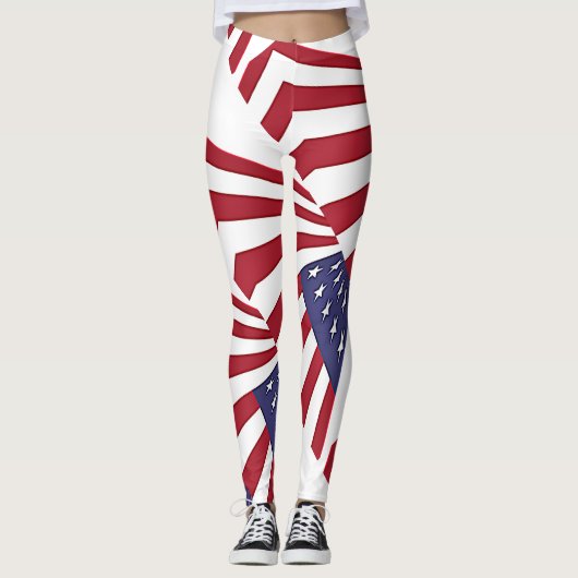 Amerikaanse Leggings met rode witte en blauwe tint (Voorkant)