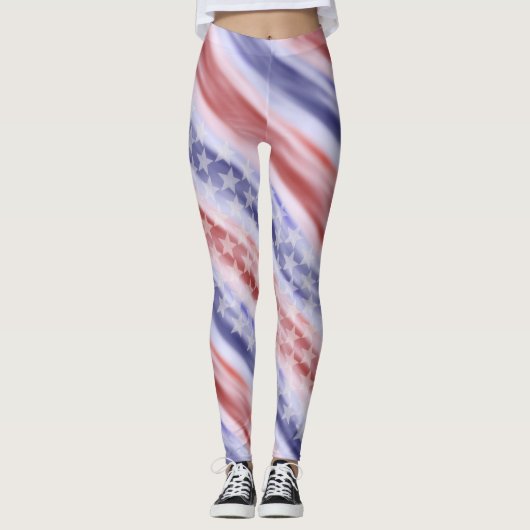 Amerikaanse Leggings met vlag Wearable Art (Voorkant)