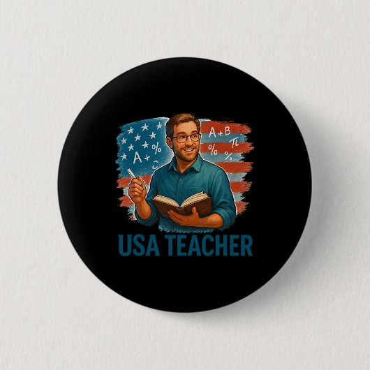 Amerikaanse leraar kennis onderwijs trots ronde button 5,7 cm (Voorkant)