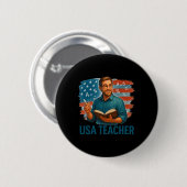 Amerikaanse leraar kennis onderwijs trots ronde button 5,7 cm (Voorkant /achterkant)