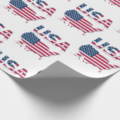 Amerikaanse Lettering en Kaart op Vlag Politiek Pa Cadeaupapier (Hoek)
